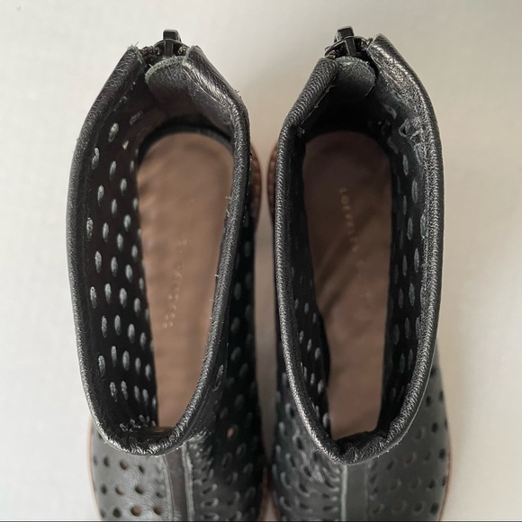 Loeffler Randall Ione Black Laser Cut Perforated Open Toe Ankle Bootie size 7 - Picture 11 of 12